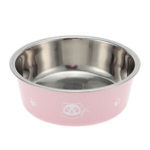 Non-Skid Small Dog Bowl Panda Pattern for Indoor and Outdoor Pink
